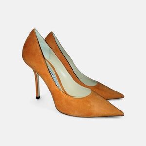 Jimmy Choo Orange Suede Pointed-Toe Stilettos NWOT